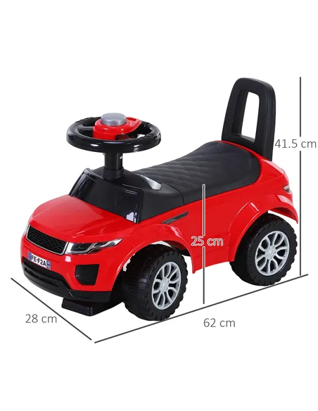 HOMCOM 3-in-1 Ride On Car Foot To Floor Slider Toddler w/ Horn Steering Wheel NO POWER Manual Under Seat Storage Safe Design for