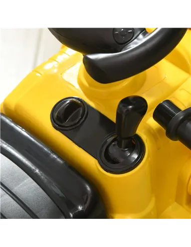 HOMCOM NO POWER 3 in 1 Ride On Toy Bulldozer Toddler Digger Excavator Scooter Storage Cart Toilet Pretend Play Construction Truc