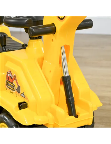 HOMCOM 2 in 1 Kids Ride On Tractor Pull Cart with Bucket, Under Seat Storage, Horn, High Backrest, for 1.5-4 Years Old, Yellow