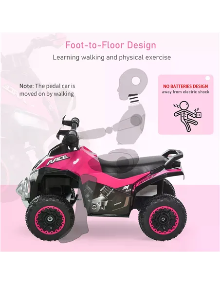 HOMCOM Ride on Toy for Kids 4 Wheel Foot-to-Floor Sliding Walking Car Toy Motorcycle Baby Walker Toddler Toys for for 18-36 Mont