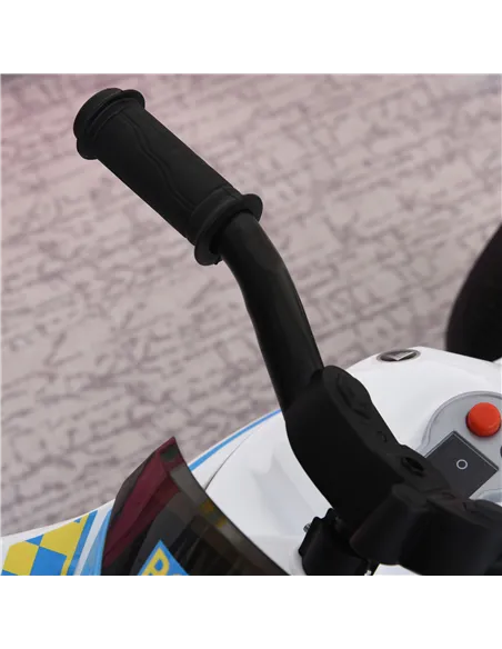 HOMCOM Kids Ride-On Police Bike 3-Wheel Vehicle w/ Music Lights Safe Seat Handlebars Toddler NO POWER Child Learning Fun Develop