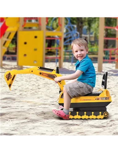 HOMCOM Ride On Excavator Toy Tractors Digger Movable Walker Construction Truck 3 Years