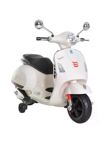 HOMCOM Kids Ride On Vespa Motorcycle W/LED Lights - White