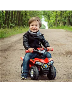 HOMCOM Kids Children Ride-on Toy Off Road Style Quad Bike Racing Car NO POWER 4 Wheels Horn Music Red 2