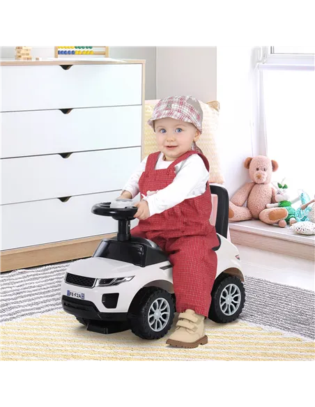 HOMCOM 3-in-1 Ride On Car Foot To Floor Slider Toddler w/ Horn Steering Wheel NO POWER Manual Under Seat Storage Safe Design for