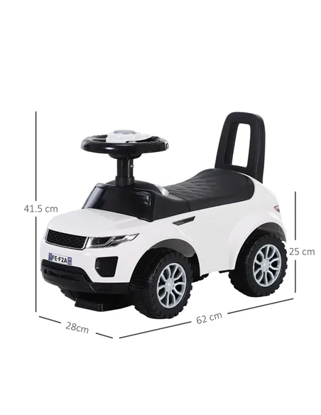 HOMCOM 3-in-1 Ride On Car Foot To Floor Slider Toddler w/ Horn Steering Wheel NO POWER Manual Under Seat Storage Safe Design for