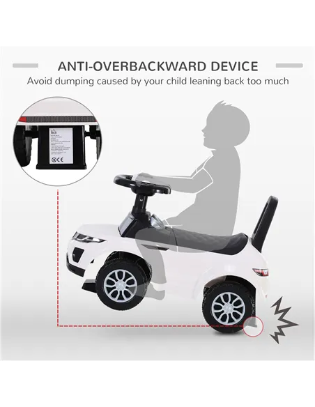 HOMCOM 3-in-1 Ride On Car Foot To Floor Slider Toddler w/ Horn Steering Wheel NO POWER Manual Under Seat Storage Safe Design for