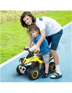 HOMCOM No Power Toddler Kids Ride on Car Walker Foot To Floor Slider w/ Music Lights for 18 - 36 Months Yellow 2