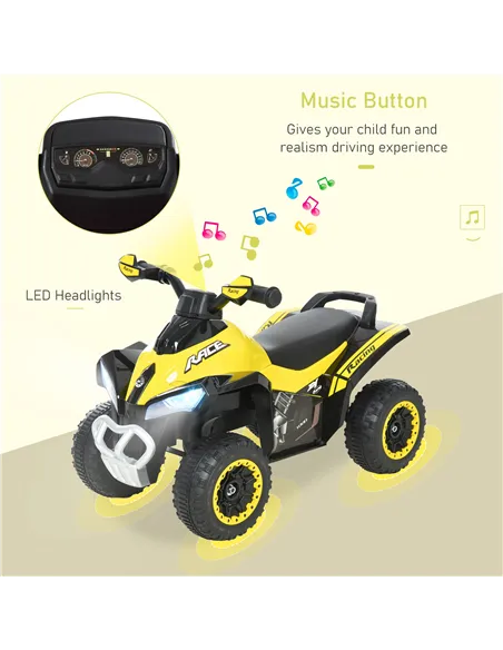 HOMCOM No Power Toddler Kids Ride on Car Walker Foot To Floor Slider w/ Music Lights for 18 - 36 Months Yellow