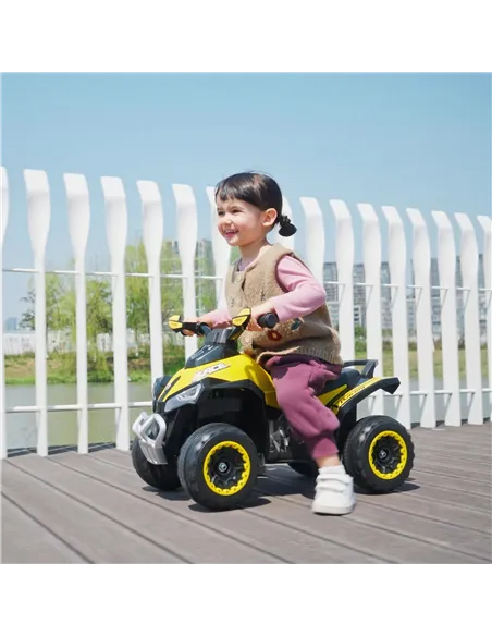 HOMCOM No Power Toddler Kids Ride on Car Walker Foot To Floor Slider w/ Music Lights for 18 - 36 Months Yellow