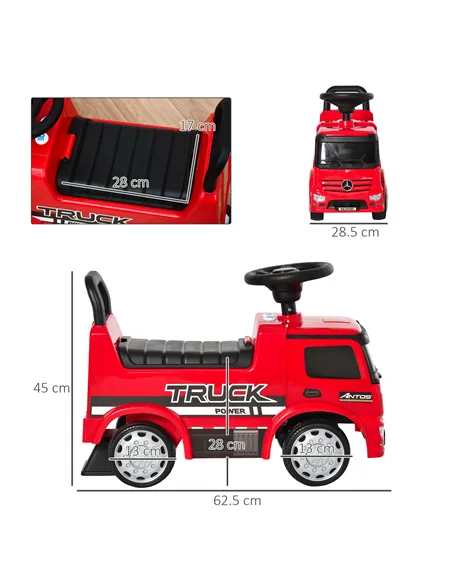 HOMCOM Compatible Kids Ride On Car Truck Mercedes Benz Licensed Toddler Foot To Floor Slider w/Under Seat Storage for 12 - 36 Mo