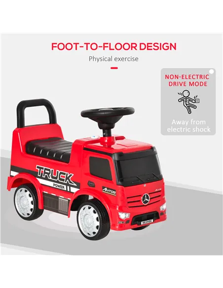HOMCOM Compatible Kids Ride On Car Truck Mercedes Benz Licensed Toddler Foot To Floor Slider w/Under Seat Storage for 12 - 36 Mo