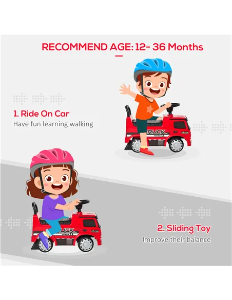 HOMCOM Compatible Kids Ride On Car Truck Mercedes Benz Licensed Toddler Foot To Floor Slider w/Under Seat Storage for 12 - 36 Mo