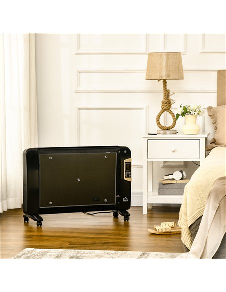 HOMCOM Mica Electric Space Heater, Portable Heater for Home with 2 Heat Settings, Living Room, Study, Garage, Adjustable Tempera