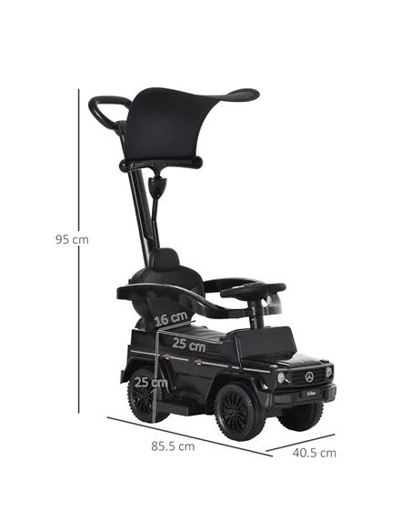 HOMCOM 3 in 1 Kids Children Ride on Push Car Toddler Sliding Car G350 Licensed Walker Foot to Floor Slider Push-Along with Horn 