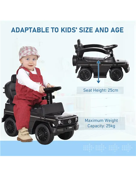 HOMCOM 3 in 1 Kids Children Ride on Push Car Toddler Sliding Car G350 Licensed Walker Foot to Floor Slider Push-Along with Horn 