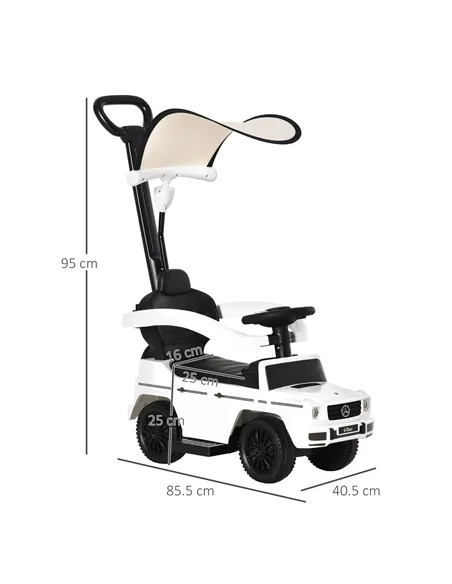 HOMCOM 3 in 1 Kids Children Ride on Push Car Toddler Sliding Car G350 Licensed Walker Foot to Floor Slider Push-Along with Horn 