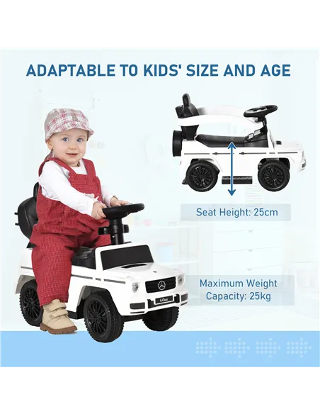 HOMCOM 3 in 1 Kids Children Ride on Push Car Toddler Sliding Car G350 Licensed Walker Foot to Floor Slider Push-Along with Horn 