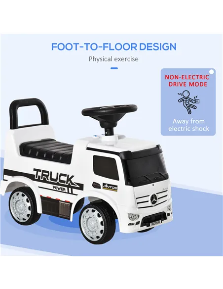 HOMCOM Compatible Kids Ride On Car Truck Mercedes Benz Licensed Toddler Foot To Floor Slider w/Under Seat Storage for 12 - 36 Mo