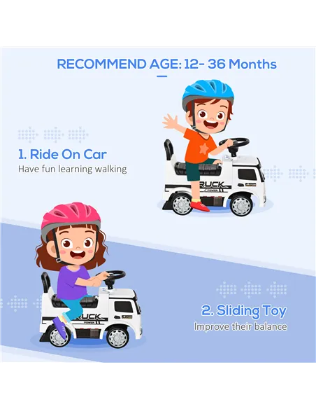 HOMCOM Compatible Kids Ride On Car Truck Mercedes Benz Licensed Toddler Foot To Floor Slider w/Under Seat Storage for 12 - 36 Mo