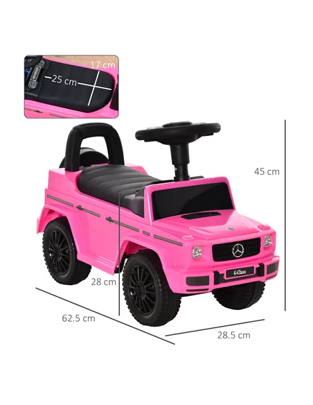 HOMCOM 3 in 1 Kids Ride On Car G350 Licensed Foot To Floor Slider Toddler Push Along NO POWER Pink 12-36 months