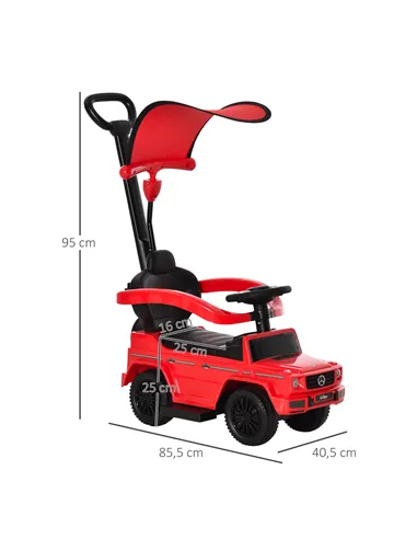 HOMCOM 3 in 1 Kids Children Ride on Push Car Toddler Sliding Car G350 Licensed Walker Foot to Floor Slider Push-Along with Horn 