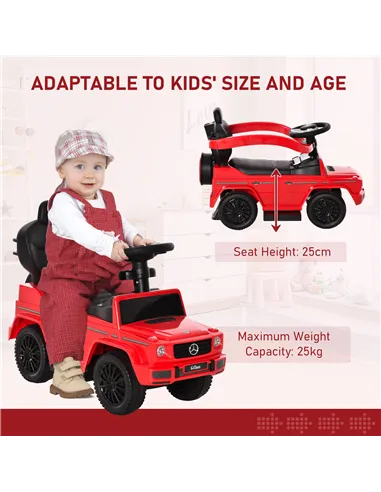 HOMCOM 3 in 1 Kids Children Ride on Push Car Toddler Sliding Car G350 Licensed Walker Foot to Floor Slider Push-Along with Horn 