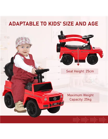 HOMCOM 3 in 1 Kids Children Ride on Push Car Toddler Sliding Car G350 Licensed Walker Foot to Floor Slider Push-Along with Horn 