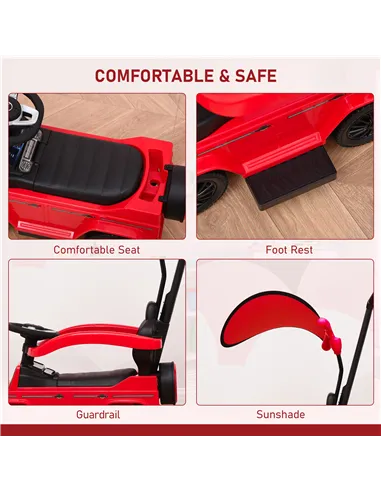 HOMCOM 3 in 1 Kids Children Ride on Push Car Toddler Sliding Car G350 Licensed Walker Foot to Floor Slider Push-Along with Horn 