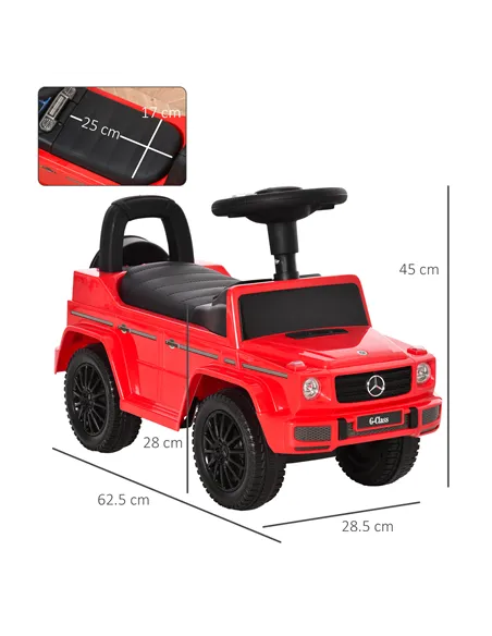 HOMCOM 3 in 1 Kids Ride On Car G350 Licensed Foot To Floor Slider Toddler Push Along NO POWER Red 12-36 months