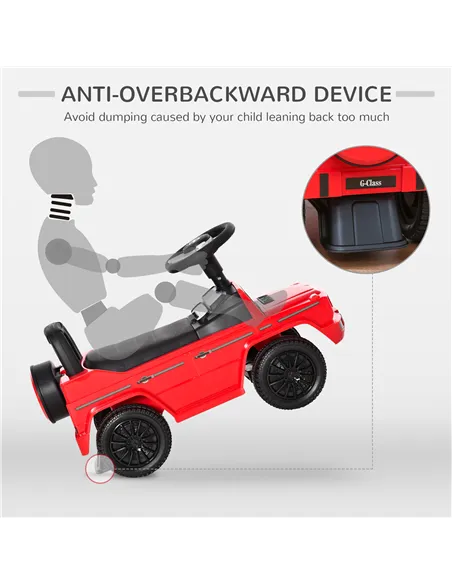 HOMCOM 3 in 1 Kids Ride On Car G350 Licensed Foot To Floor Slider Toddler Push Along NO POWER Red 12-36 months