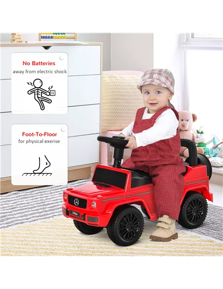 HOMCOM 3 in 1 Kids Ride On Car G350 Licensed Foot To Floor Slider Toddler Push Along NO POWER Red 12-36 months