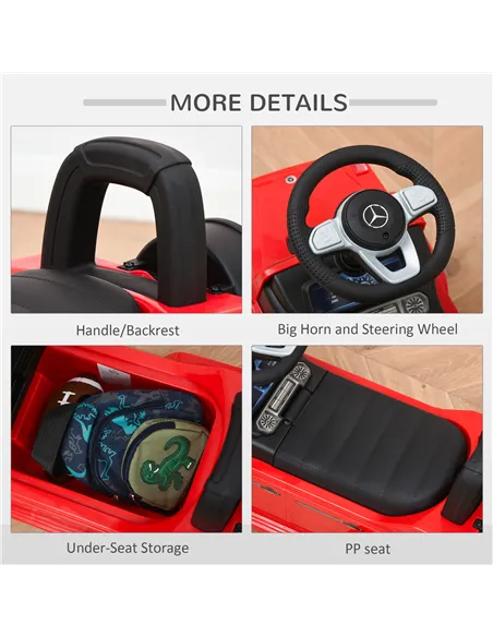 HOMCOM 3 in 1 Kids Ride On Car G350 Licensed Foot To Floor Slider Toddler Push Along NO POWER Red 12-36 months