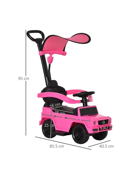 HOMCOM 3 in 1 Kids Children Ride on Push Car Toddler Sliding Car G350 Licensed Walker Foot to Floor Slider Push-Along with Horn 