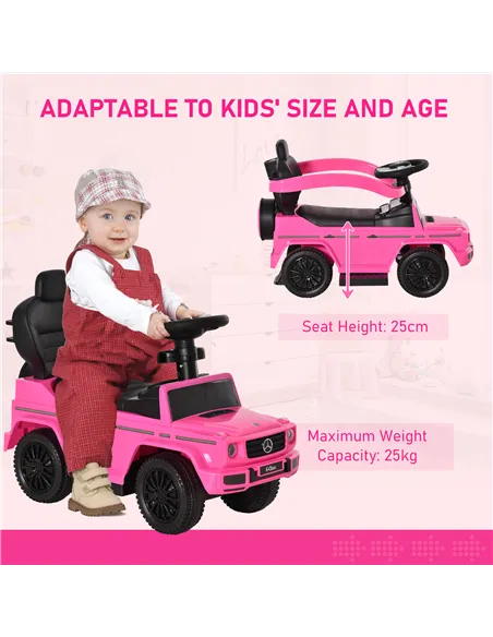 HOMCOM 3 in 1 Kids Children Ride on Push Car Toddler Sliding Car G350 Licensed Walker Foot to Floor Slider Push-Along with Horn 