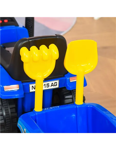 HOMCOM Ride On Tractor Toddler Walker Foot To Floor Slider w/ Horn Storage Steering Wheel for 1-3 Years Old Blue