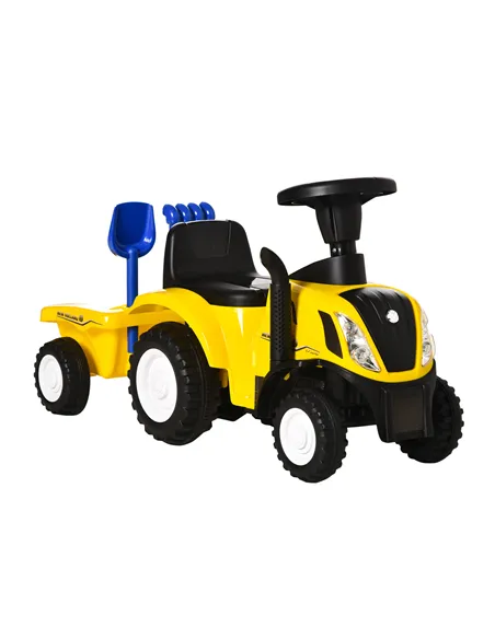 HOMCOM Ride On Tractor Toddler Walker Foot To Floor Slider w/ Horn Storage Steering Wheel for 1-3 Years Old Yellow