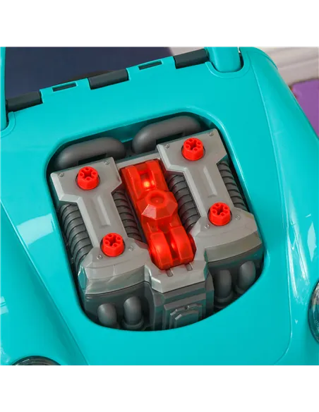 HOMCOM Kids Truck Engine Toy Set, with Horn, Light, Car Key, for Ages 3-5 Years - Teal