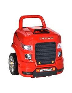 HOMCOM Kids Truck Engine Toy Set, Toddler Educational Car Service Station Playset, Take Apart Workshop, w/ RC Car Key, Steering 