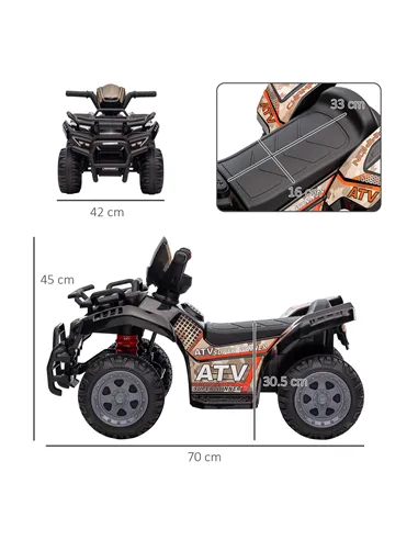 HOMCOM Kids Ride-on Four Wheeler ATV Car with Real Working Headlights for 18-36M