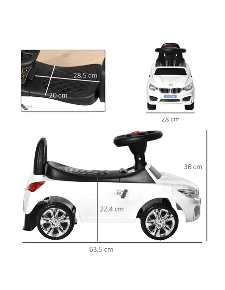 HOMCOM Ride on Car Baby Toddler Walker Foot to Floor Sliding Car Slider White