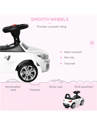 HOMCOM Ride on Car Baby Toddler Walker Foot to Floor Sliding Car Slider White