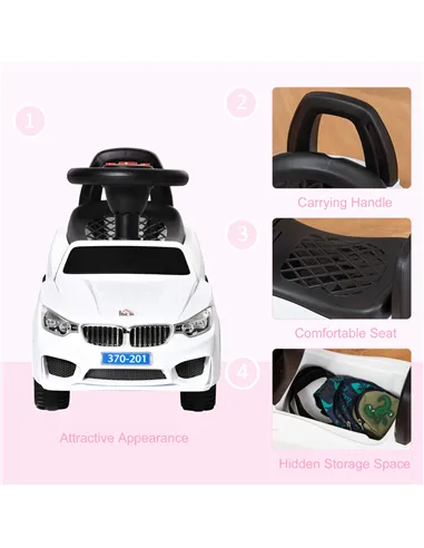 HOMCOM Ride on Car Baby Toddler Walker Foot to Floor Sliding Car Slider White