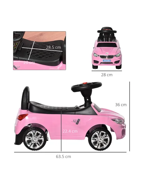 HOMCOM Ride on Car Baby Toddler Walker Foot to Floor Sliding Car Slider Pink