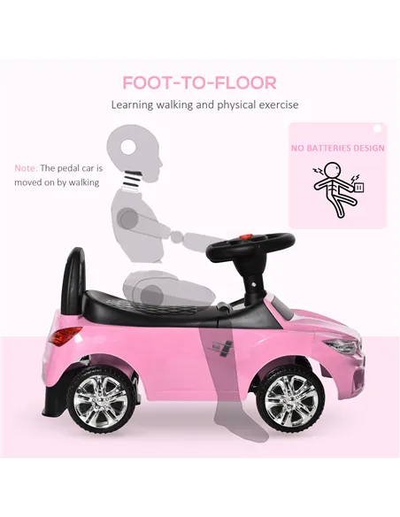 HOMCOM Ride on Car Baby Toddler Walker Foot to Floor Sliding Car Slider Pink