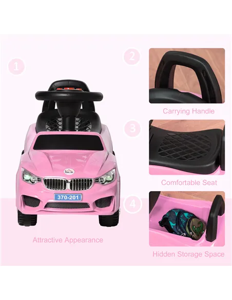 HOMCOM Ride on Car Baby Toddler Walker Foot to Floor Sliding Car Slider Pink