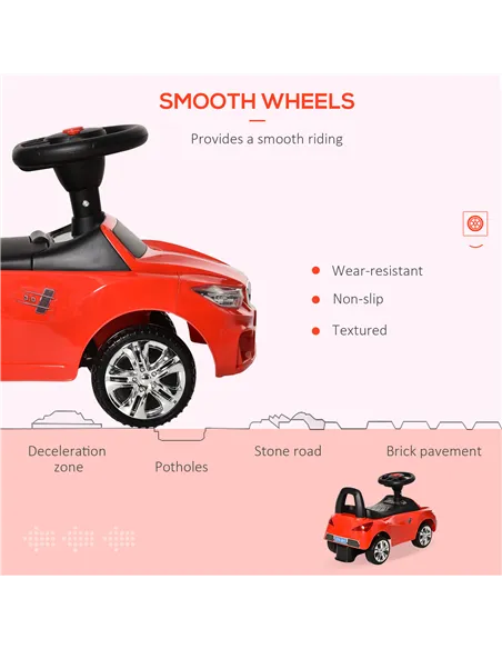 HOMCOM Ride on Car Baby Toddler Walker Foot to Floor Sliding Car Slider Red