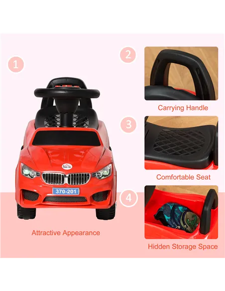 HOMCOM Ride on Car Baby Toddler Walker Foot to Floor Sliding Car Slider Red