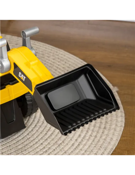 HOMCOM CAT Licensed Kids Construction Ride-On Toddler Digger Excavator Foot-To-Floor Ride-On Toy w/ Manual Shovel, Horn, Hidden 