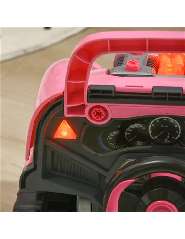 HOMCOM Kids Truck Engine Toy Set, with Horn, Light, Car Key, for Ages 3-5 Years - Pink